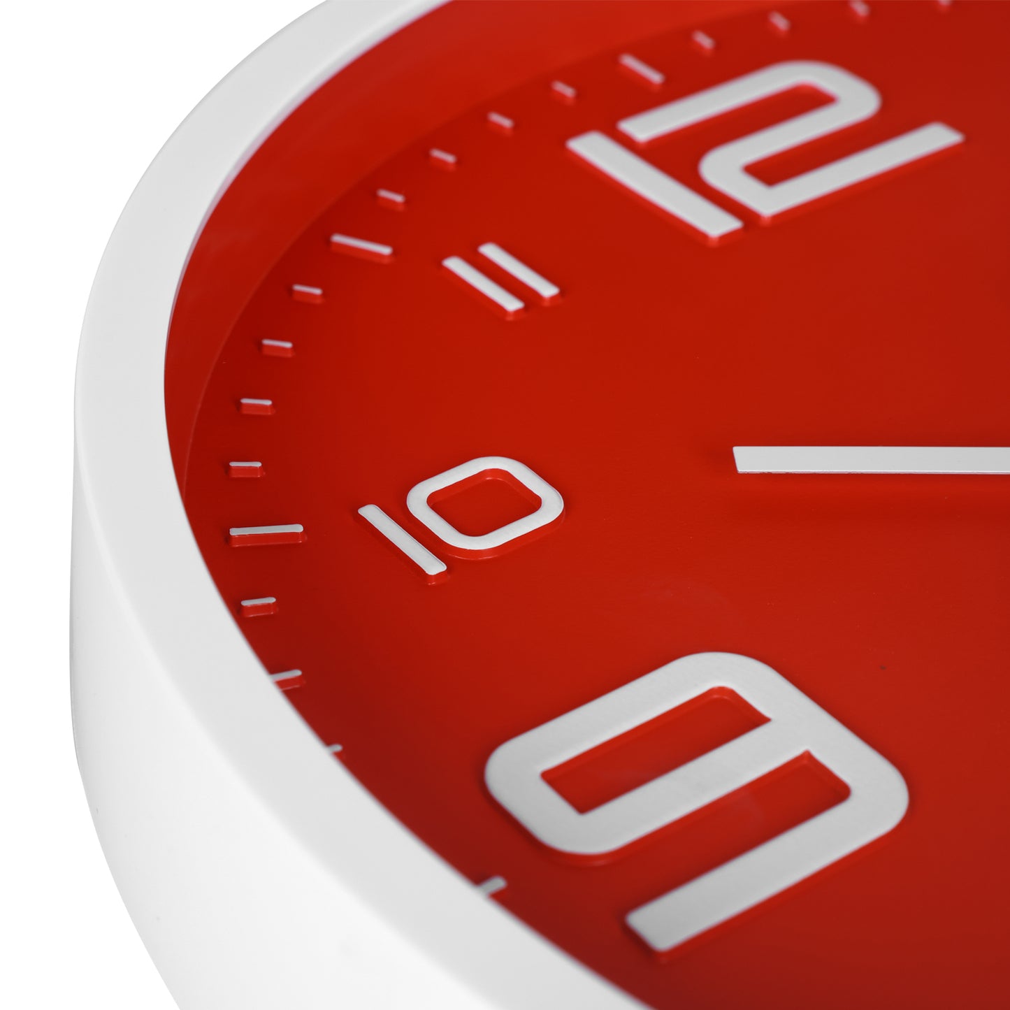IvoQ Moderne 3D Wandklok - 30 cm - Rood - Muurklok