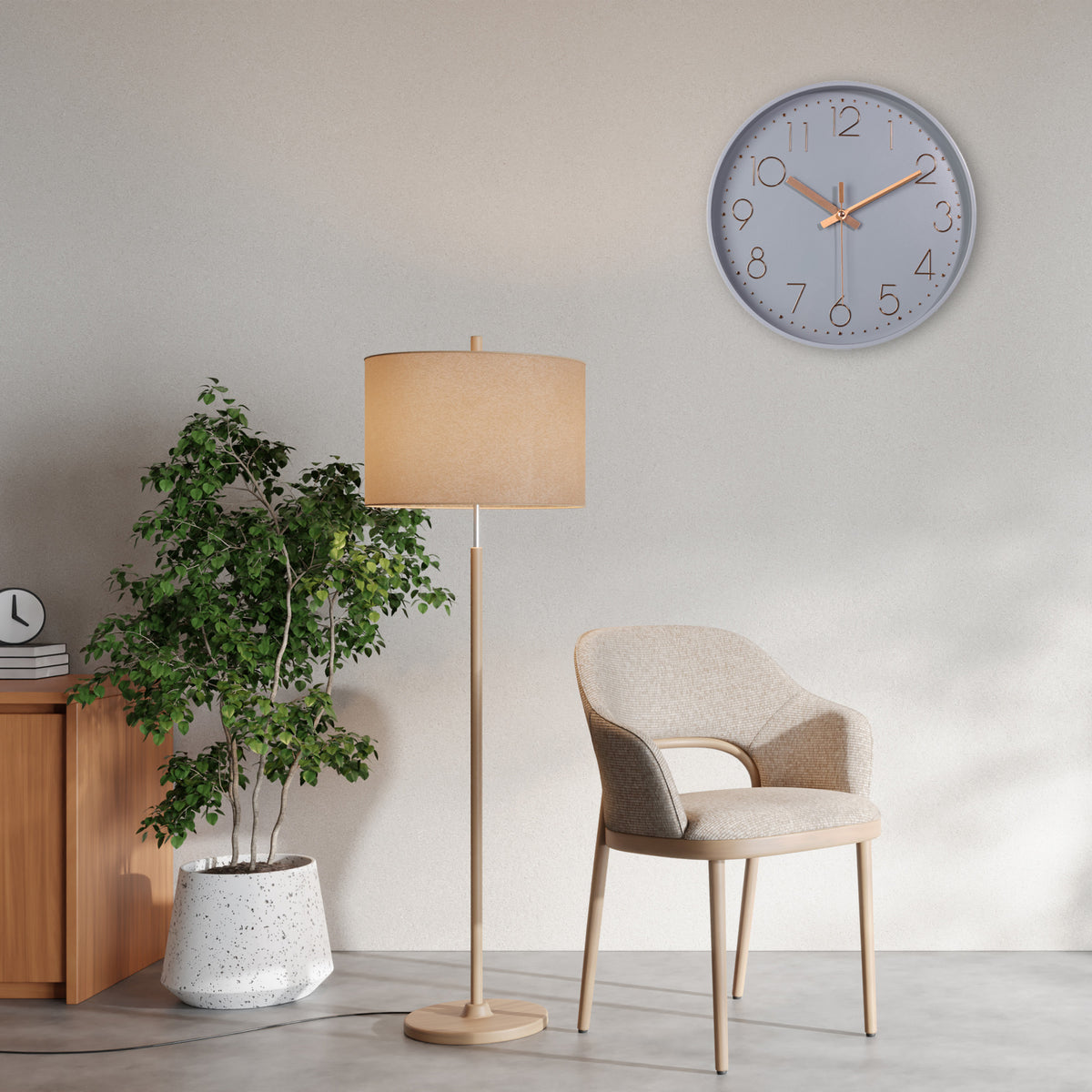 IvoQ Moderne Wandklok Grijs Ø 30 cm-IvoQ