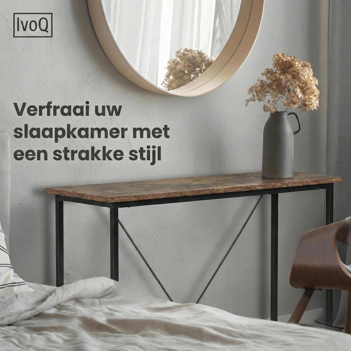 IvoQ Industrie-Beistelltisch (2er-Set) Braun