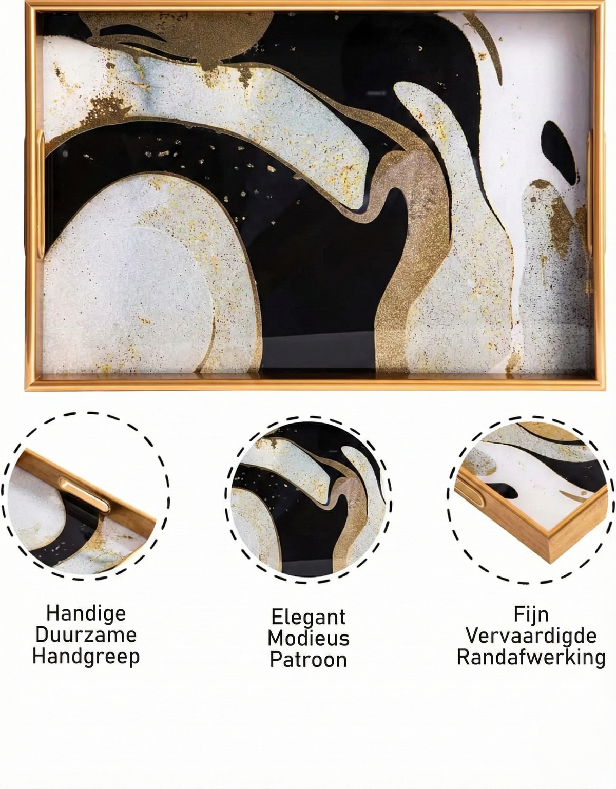 IvoQ Tray Gold & Schwarz