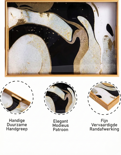 IvoQ Tray Gold & Schwarz