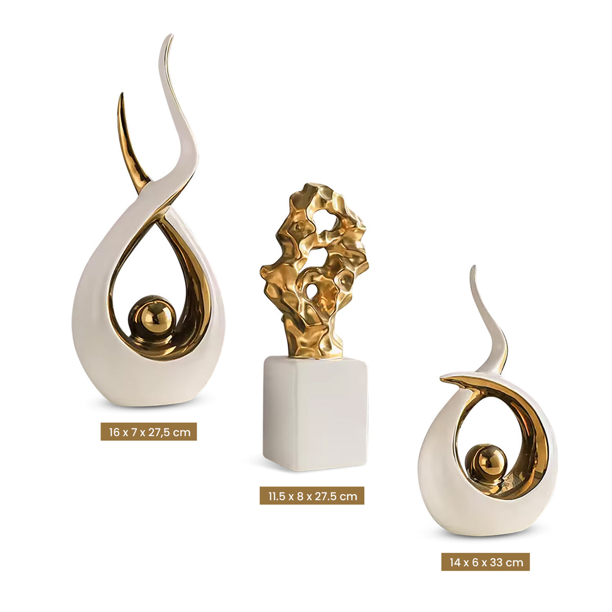 IvoQ Keramische Beelden Set Modern Luxe-IvoQ