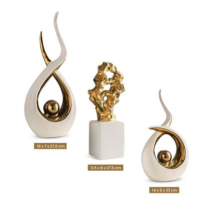 IvoQ Keramische Beelden Set Modern Luxe-IvoQ