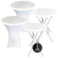 IvoQ Statafels Set Wit met Hoezen Ø80x110 cm-IvoQ