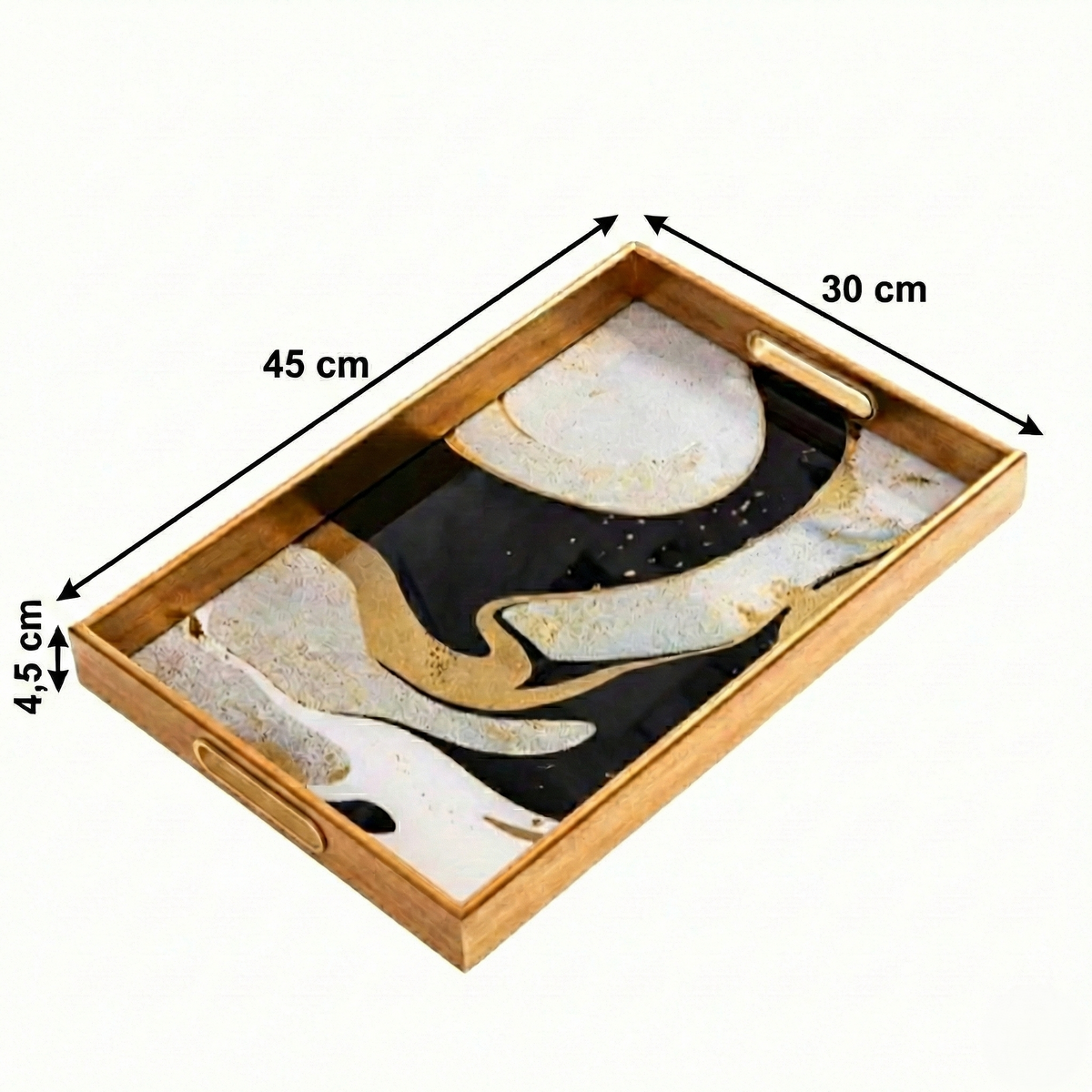 IvoQ Tray Gold & Schwarz