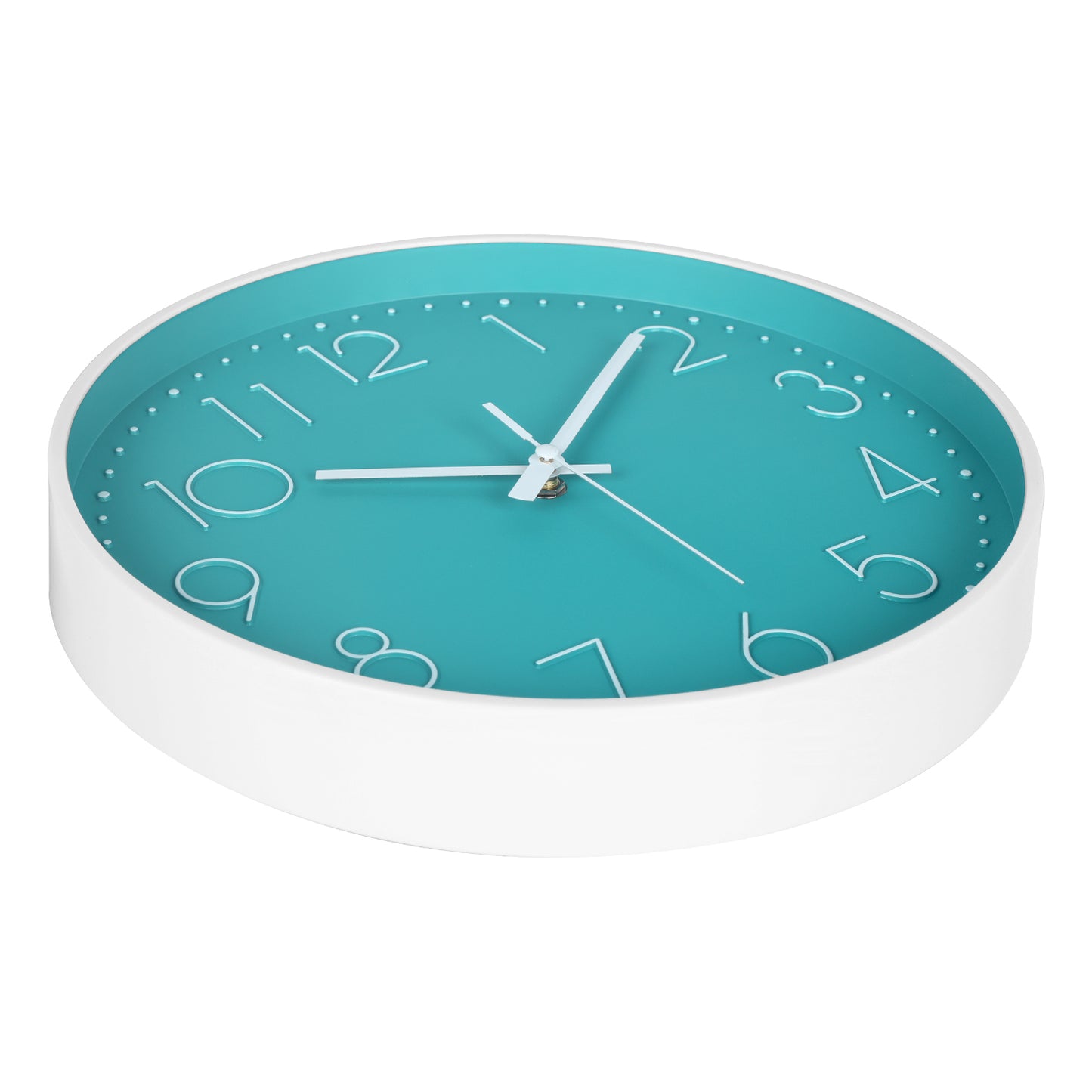 IvoQ Moderne 3D Wandklok - Stil Uurwerk - Analoge Muurklok - Ø 30 cm - Groen / Wit