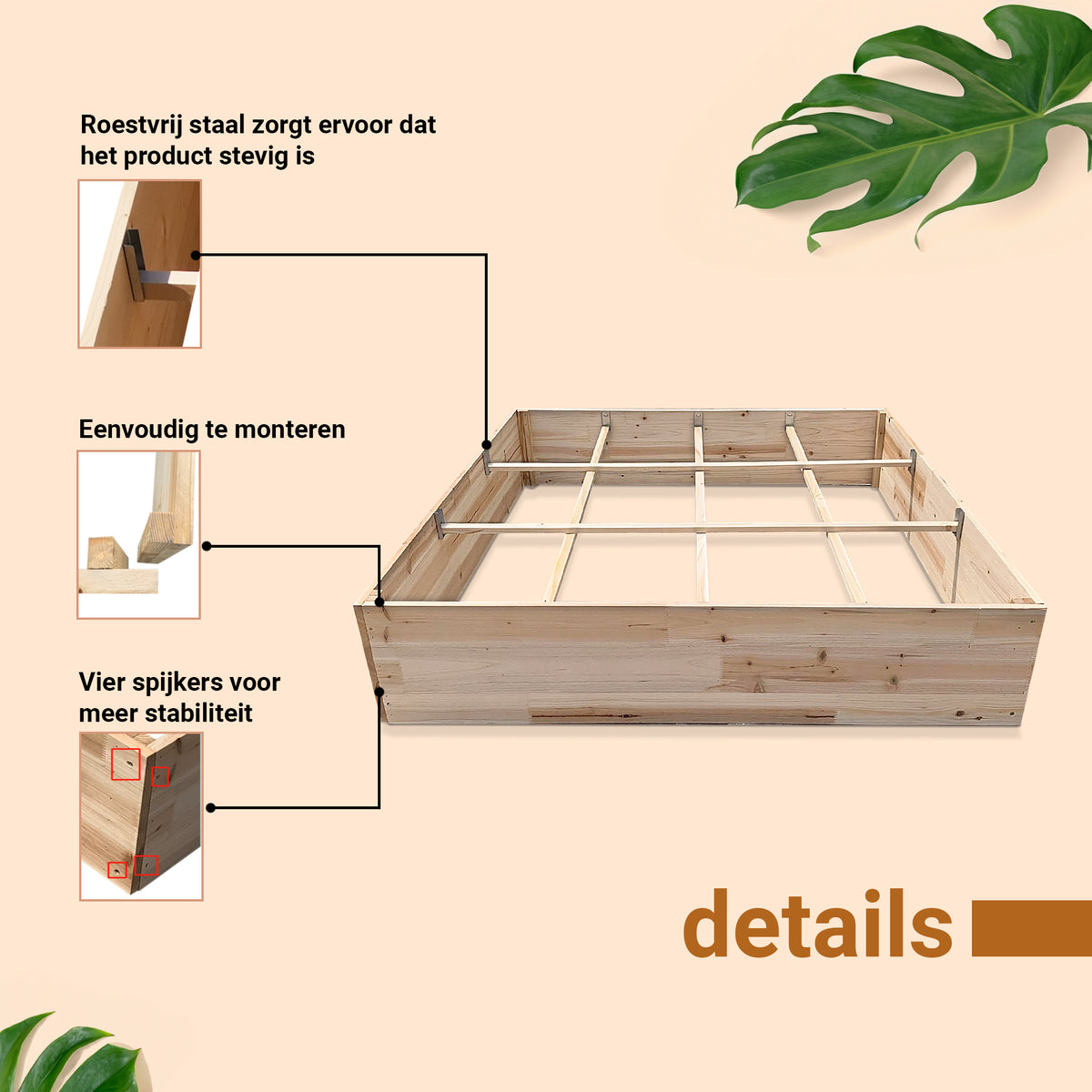 IvoQ Houten Moestuinbak 100 x 100 cm-IvoQ