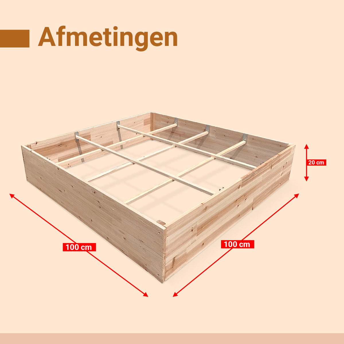 IvoQ Houten Moestuinbak 100 x 100 cm-IvoQ