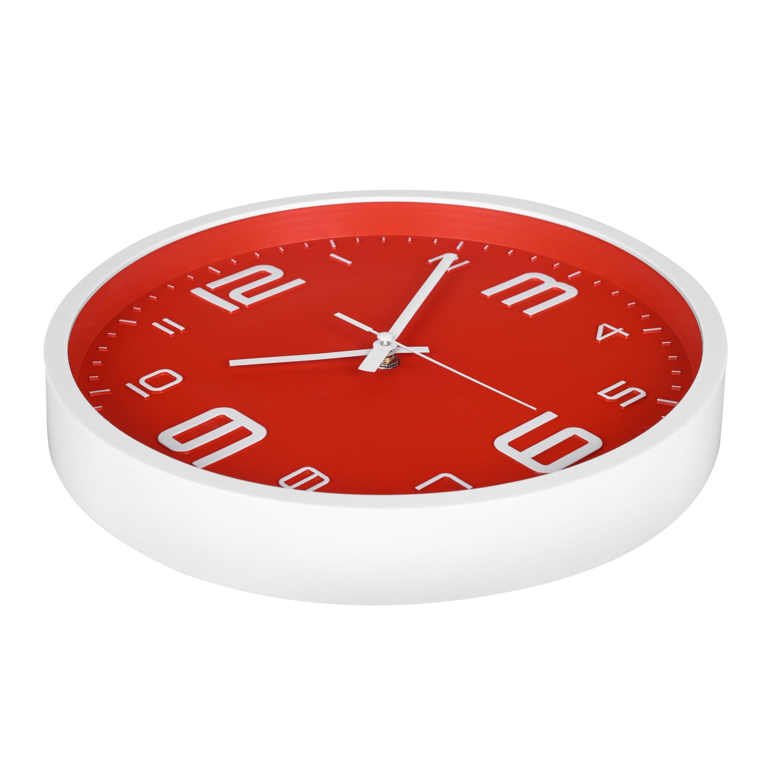 IvoQ Moderne 3D Wandklok - 30 cm - Rood - Muurklok
