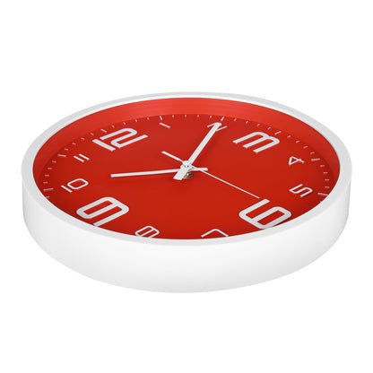 IvoQ Moderne 3D Wandklok - 30 cm - Rood - Muurklok