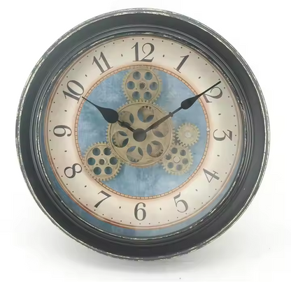 IvoQ Steampunk Wandklok met Bewegende Tandwielen 32 cm-IvoQ