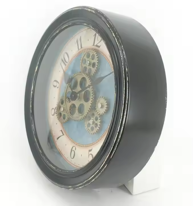 IvoQ Steampunk Wandklok met Bewegende Tandwielen 32 cm-IvoQ