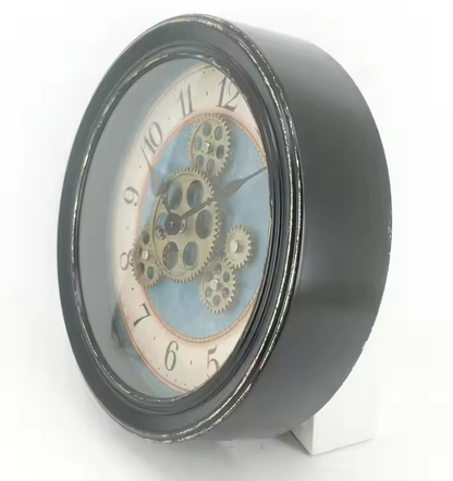IvoQ Steampunk Wandklok met Bewegende Tandwielen 32 cm-IvoQ